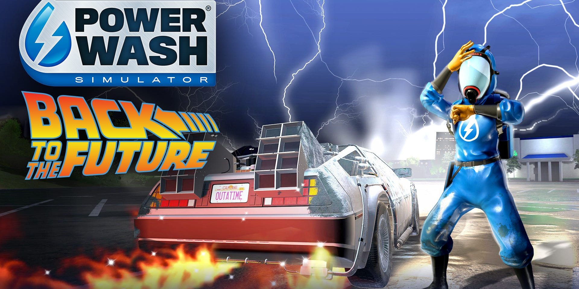 Great Scott! There's a Back to the Future DLC coming to PowerWash Simulator